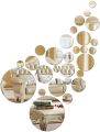 3D circle mirror wall decal living room decoration silver. 