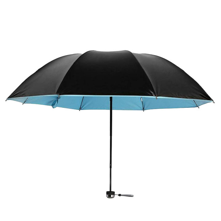 BLACK COMPACT FOLDING TRAVEL UMBRELLA