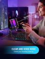 FIFINE Mic AmpliGame A6V USB Microphone with Volume Dial, Mute Button & RGB for Gaming on PC/Laptop/PS4/5. 