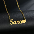Customized 1-3 Names Three Layers Fashion Stainless Steel Necklace Personalized Letter Heart Pendant Nameplate for Women Gift. 
