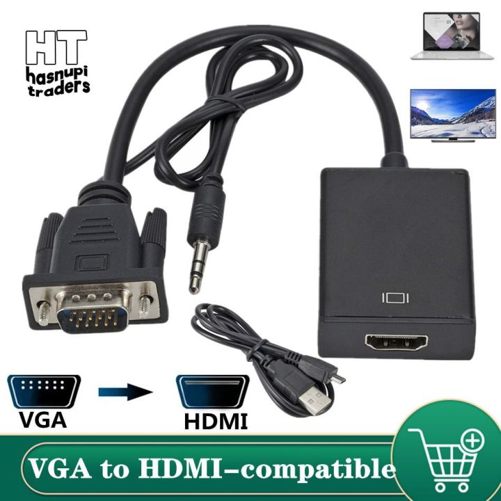 Full HD 1080P VGA to HDMI-compatible Converter Adapter Cable With Audio ...