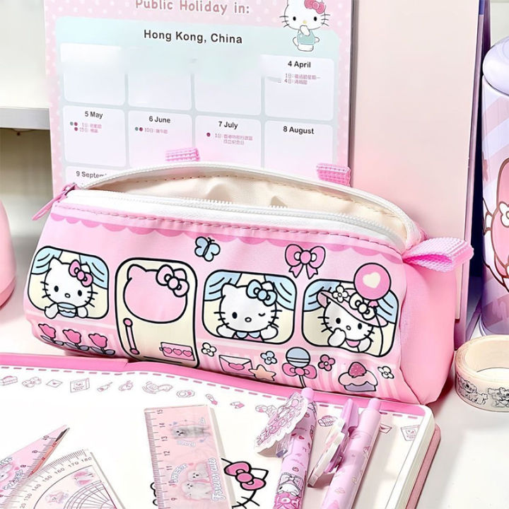 New Sanrio Hello Kitty Pencil Pouch Large Capacity Pen Case Pink