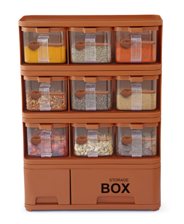 PrettyNeat%20Storage%20Box%20Condiments%20&%20Spice%20Rack%20With%209%20Spice%20Jars%20And%20Spoons%20-%20500ml%20-%20Image%205