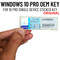 Windows 10 Pro License Key Sticker: Genuine OEM License Key and Original Microsoft Product Key. 