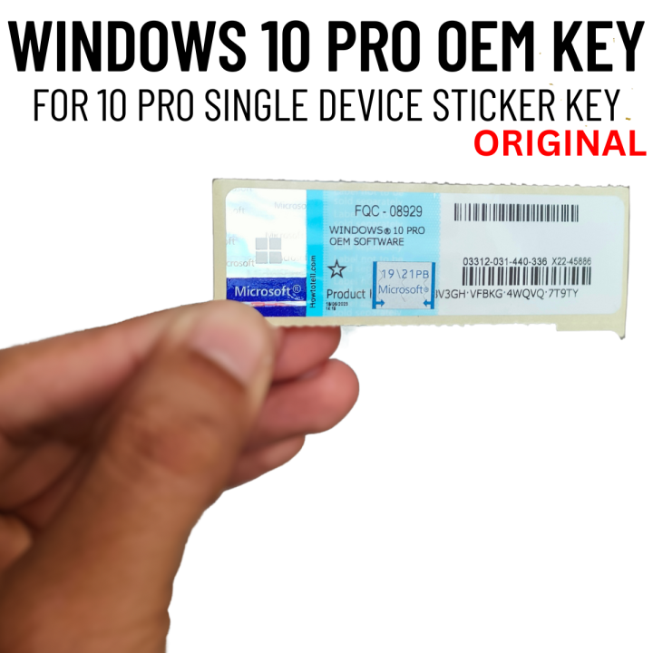 Windows 10 Pro License Key Sticker: Genuine OEM License Key and Original Microsoft Product Key