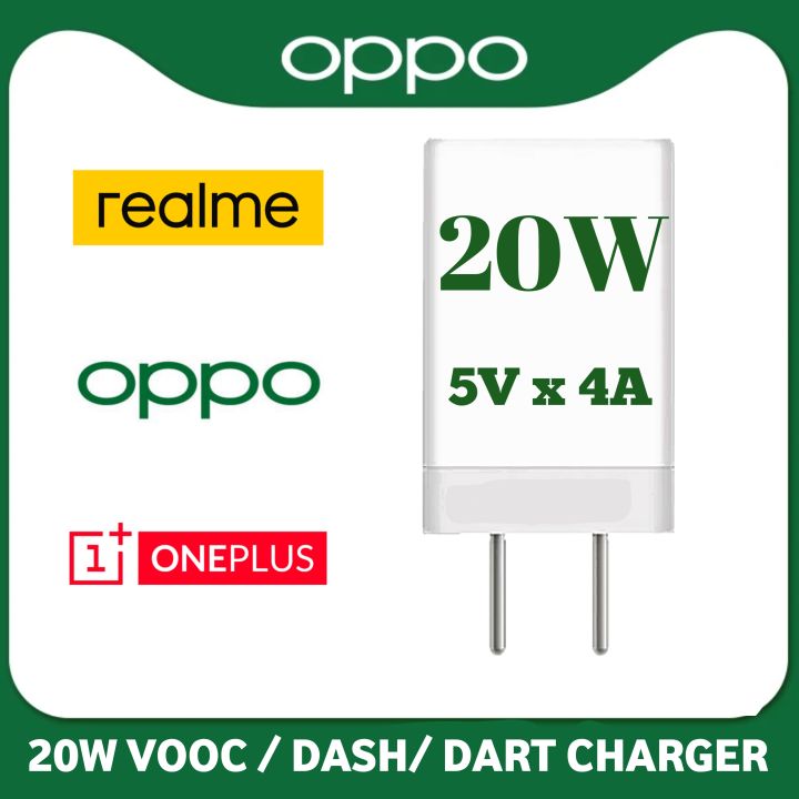 5V 4A Fast Charger For  One Plus Real me 6 X2 X50 Pro VOOC Charging 20W Power Adapter 6A Type C Cable For Real me X2 X3 X7 PRO X50m V15