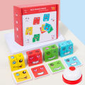 Cross-border BabeRock Face Changing Rubik's Cube Emoji Building Blocks Parent-child Interactive Battle Table Game Logical Thinking Toys. 