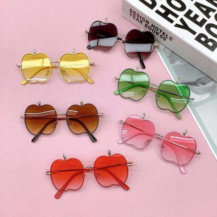 Cartoon 1-5 Years Kids Party Sunglasses Summer Cute Apple-shaped UV400 Dark Glasses for Girls Boys Gift for Children