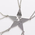 5-piece Best Friend Stitching Necklace Male And Female Students Bff Friendship Pendant Star Metal Chain Choker Jewelry Gift. 