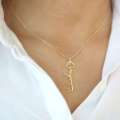 The Jewel Lodge Birth Flower Name Necklace Personalized, Floriography Custom Birth Flower Necklace with Name, Flower Wishes Customized Necklace Birthday Gifts for Women Teen Girls, 2 Colors. 