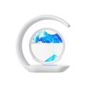 Quicksand Table Lamp Wireless Charging Desk Lamp 3D Hourglass Ornaments Sand Painting Night Light for Office Room Decoration. 