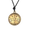 Talisman Of Protection Good Luck Amulet Necklace Stainless Steel Chain Wealth Seal of solomon Adjustment Wax Rope Chain Jewelry. 