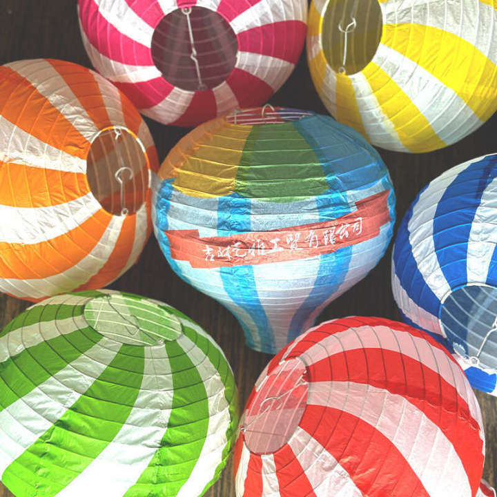 Hot air balloon handmade paper shopping mall DIY striped modern minimalist kindergarten decoration lantern