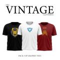 The Vintage Clothing Pack of 3 premium Marvel printed T-shirt. 