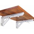 Wall Mounted Folding Wooden Shelf Rack Board Heavy Duty Brackets Cold Roll Steel in White Baking Finish. 