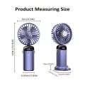 USB Handheld Mini Fan Foldable Portable Neck Hanging Fans 5 Speed Rechargeable Fan with Phone Stand and Display Screen. 