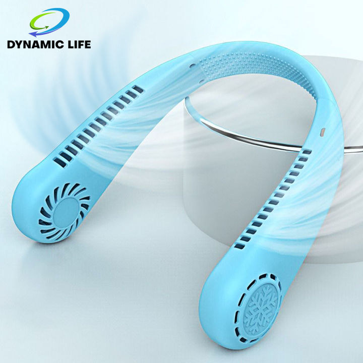 Dynamic Life Neck Hanging Fan, Portable Bladeless Headphone Neck Fan, Wearable Portable Neckband, Handheld Mini Air Cooler USB Rechargeable, Soundless Air Conditioner 360° Electric Wireless Summer Fan for Kitchen Home Outdoor Sports Office and Travel