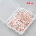 80pcs/set Plastic Transparent Rose Gold Push Pins Thumb Thumbtack Board Pins Drawing Photo Wall Studs Office School Supplies. 