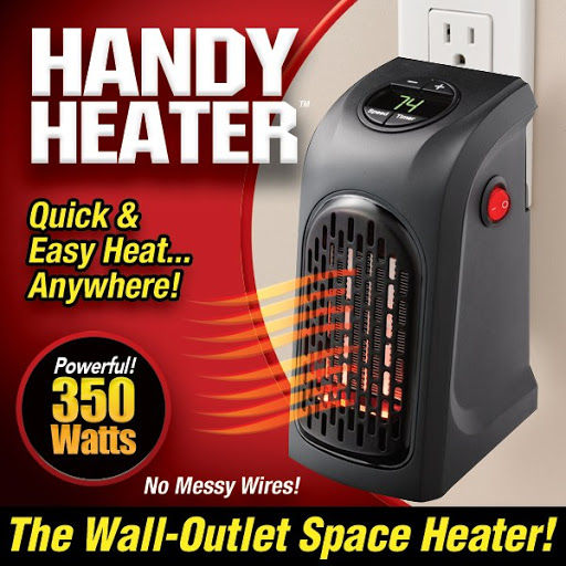 Ontel Handy Heater | Plug-in Personal Heater | Compact Design | Quick and Easy Heat | Digital Display | Great for Travel | On/Off with Timer