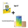 Oppo A57 Polish 2.5D Tempered Glass Polish Screen Protector + Back Matte Protector Soft Skin Sheet Soft Film Protection For Oppo A57. 