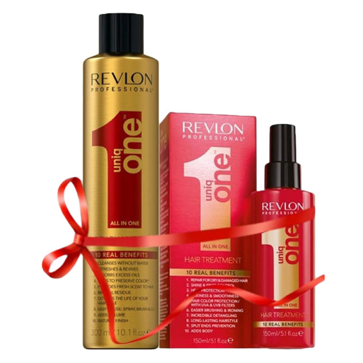 Revlon Professional UniqONE™ Repair Hair Treatment 150ml & Dry Shampoo 75ml - "All-in-One" 10 Benefits Product Range