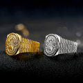 Hot Hip hop/rock crown ring men and women gold-plated rings jewelry. 