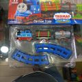 Blue Small Thomas cartoon Train Toy Set Emits with Light and Sound Track Set for Kids. 