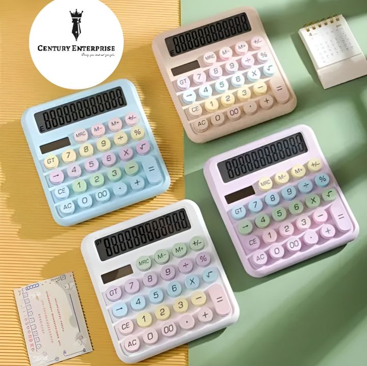 Unique Style Large Lcd 12 Digit Display Calculator with Round Keys For Everyday Office/Business Use