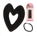 Hair Bun Maker Heart Shaped Donut Bun Maker Hair Donut Sock Bun Form Mini Hair Doughnut Shaper for Short Thin Hair Women Girls Black. 