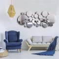 3D Mirror Wall Decor, Round Acrylic Mirror, 3D Wall Decor Peel and Stick Wall Stickers for Living Room Bedroom Bathroom. 