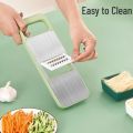 5-in-1 Multifunctional High-Quality Vegetable & Fruit Slicer With Five Changeable Blades Hand Protector Made Slicing Effortless Kitchen Gadget Manual Vegetable Slicer Cutter Potato Shredders Garlic Carrot Grater Chopper Salad Cutter - Simple And Easy Use.. 