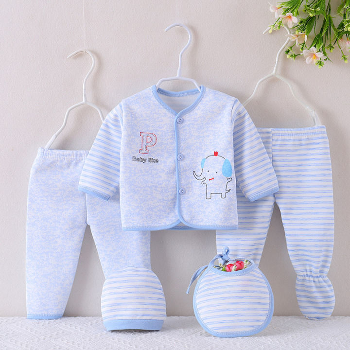 Imported New Born Baby Clothes - Winter Newborn Baby Dress Set | New Born Garam Clothes | 5Pcs Winter Suit for Boys Children | Newborn Baby Starter Set Fleece - 0-6 Months 5PCS Set Spring Fall Newborn Outfits