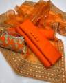 Mehndi Dress Katan Silk Shirt Katan Silk(2.5 Yard) Dupaata 9mm Organza(2.5 Yard) Trouser Katan Silk With Free Clutch (Multani Dress). 