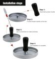 MEGON Burger Press + 150pcs Non-Stick Wax Discs | Handmade Aluminium Patty Maker Quarter Pounder for Making Perfect Hamburger Patties Shop Easy. 