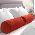 Velvet Bolster Round Pillow (Set of 2). 