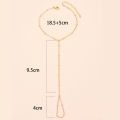 Creative Tiny Chain Bracelet Finger Rings For Women Gold Color Link Chains Connecting Hand Harness Bracelets Jewelry Gift. 