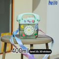 400ML Telephone Shape Water Bottle Plastic Water Bottle for Girls Kawaii Straw Bottle with Sticker Strap Children Outdoor Kettle. 