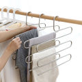 5 Layers Multi-functional Clothes Hangers Non-slip Pant Storage Rack Cloth Rack with Multiple Functions for Hanging and Storage Metal Steel. 