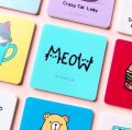 Set of 3 Cute Cat Acrylic  Tea Coaster, Water Coaster, Glass Coaster, Acrylic Caoster,. 