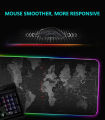 RGB Gaming Mouse pad - World Map Print RGB XL Gaming Mousepad With 15 Lighting Modes - 800mm x 300mm x 4mm. 