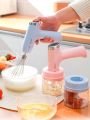 3 In 1 USB Electric Egg Beater Garlic Meat Grinder Food Blender Electric Chopper Hand Mixer Egg Beater Chopper Electric Whisk Mixer Coffee Milk Cream Beater. 