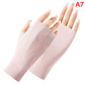 Summer Ice Silk Half Fingers Gloves Women Breathable Thin Fingerless Gloves Fengshi. 