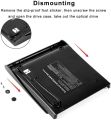 External ODD HDD Device CD Drive Case, High Speed Data Transfer USB 3.0 SATA DVD CD-ROM Burner Enclosure 9.5mm. 