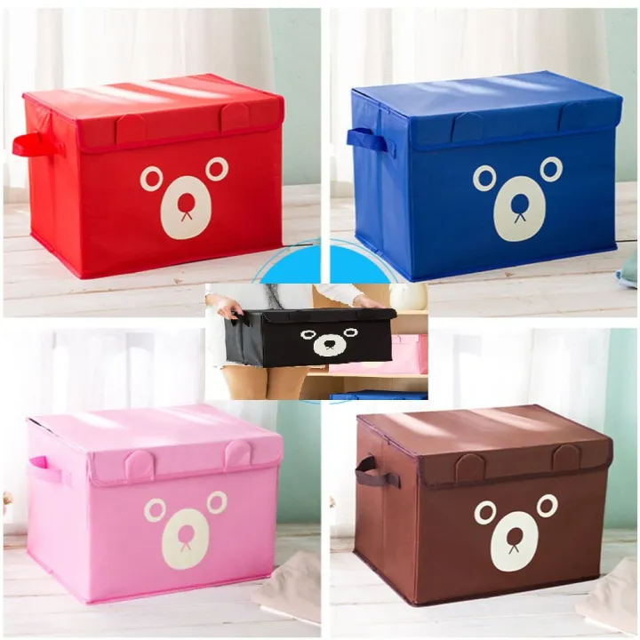 Pack Of 5 Panda Design Folding Storage Bins Quilt Basket Kid Toys ...