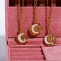 Twelve Zodiac Signs Runes New Moon Opal Pendant Necklace Retro Non Fading Zodiac Necklace Collar Girasol Opal Jewelry. 