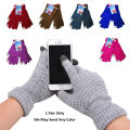 1 Pair of Stylish Touch Screen Winter Gloves for Women (No Color Choice) Men Winter Knitted Gloves Warm Windproof Fashionable Touch Gloves with Ribbed Cuffs Comfortable Winter Gloves for Girls. 
