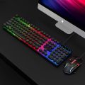 D500 Punk Wired USB Mouth Back Light Keyboard for Gamers Mouse Pink Suit Blue Punk round Parts Word Transparent Key. 