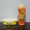 Frozen Sofia Ben Ten  Minions  Double Layer Kids School Lunch Box with Spoon And Water Bottle 600 ml. 