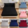 Jersey Fitted Bed Sheet With Pillow Covers. 