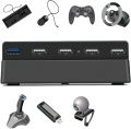 5 Port USB HUB For PS4 Slim USB 3.0/2.0 High Speed Charger Controller Splitter. 